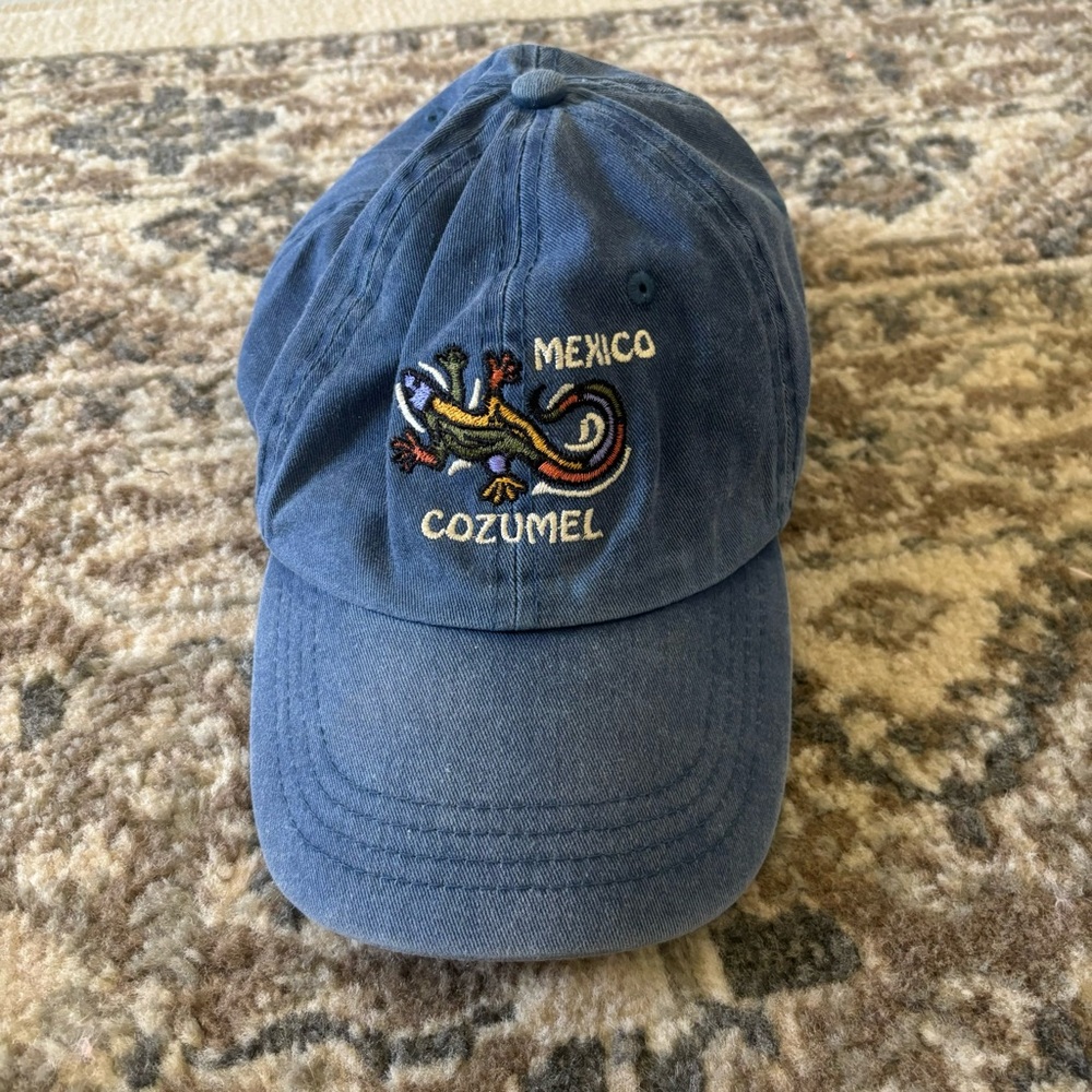 COZUMEL MEXICO vintage  denim blue jean baseball cap hat